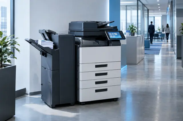 Copieur multifonction A3 dans un couloir de bureaux